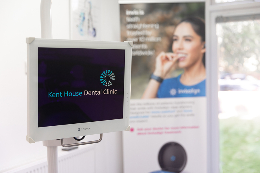 Computer screen with Kent House Logo image